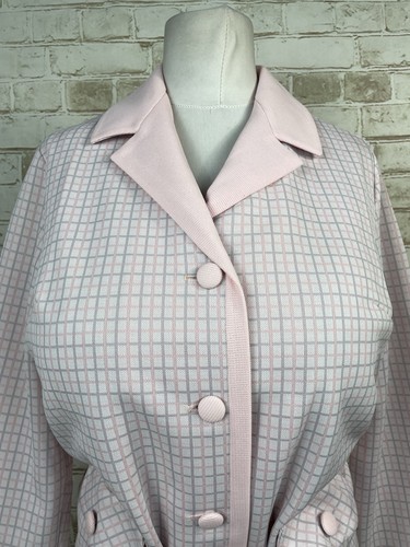 Vintage pink gingham crimplene - vintage,