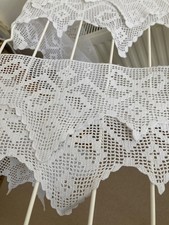 Victorian/Edwardian Crochet Deep Lace Trim White Pointed Edge