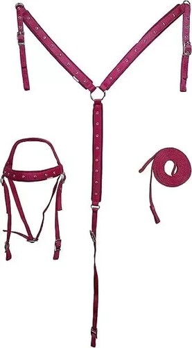Pink synthetic horse tack set - pink,
