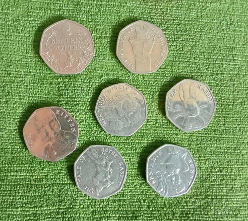 Beatrix potter 50p coins - beatrix,