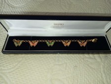 Rare Beautiful Brooks & Bentley Enamelled Diamonte Butterfly Bracelet New In Box
