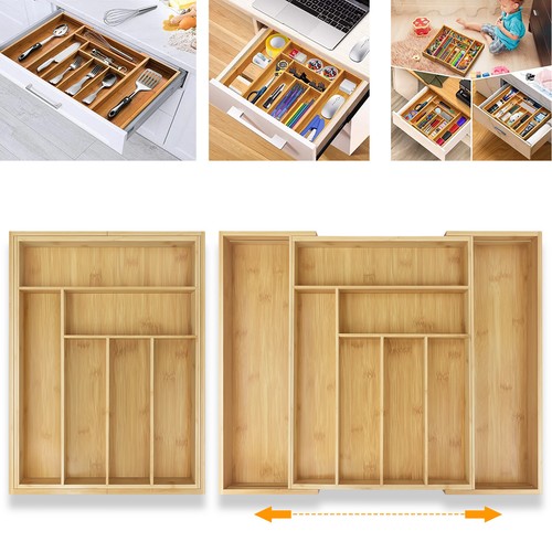 Extendable bamboo cutlery box - extendable,