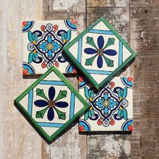Handmade Mexican Tile Coaster Set DITZY