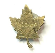 Edwardian Victoria British Columbia Maple leaf brooch gold plated 2.5 x 2 cm's