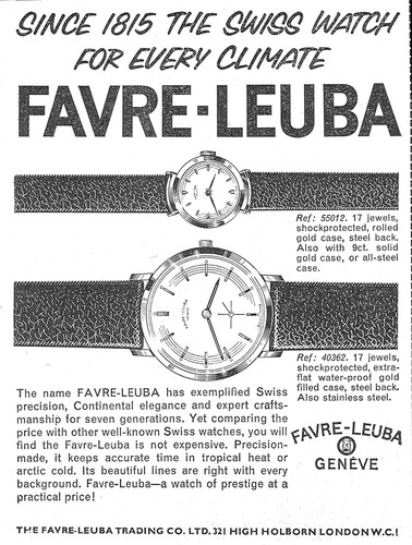 1961 advert favre leuba - 1961, favre-leuba