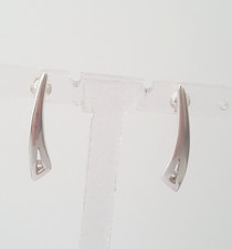 Gorgeous Kit Heath Clear Stone Long Artistic Stud Earrings 925 Silver #22892