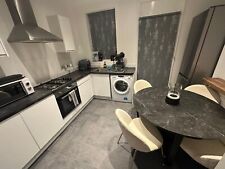 Black Marble Style Dining Table and Dwell Boucle  Chairs (Total RRP 900) *Damage