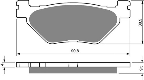 Brake disc pads rear - brake, goldfren