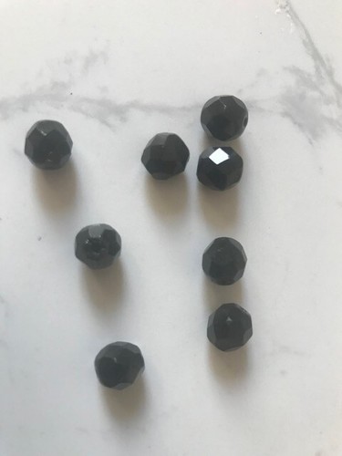 Vintage jet faceted beads - vintage,