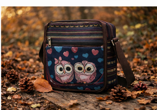 Pink owl heart tapestry - pink,