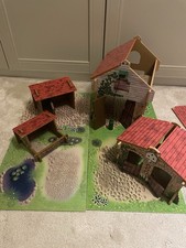Farm Buildings Wooden Play Set