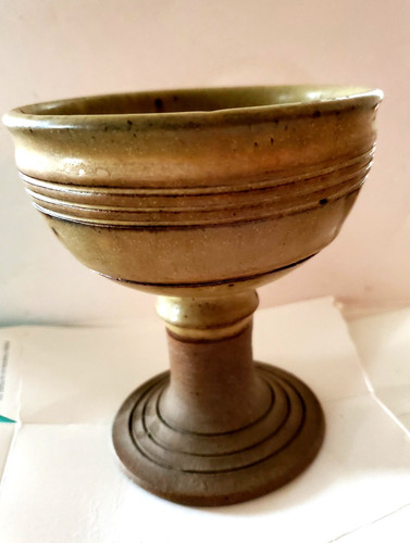 Vintage stoneware goblet - stoneware,