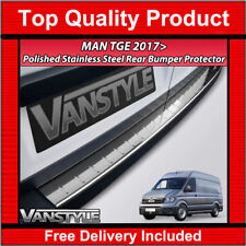 FITS MAN TGE 17> POLISHED S.STEEL REAR BUMPER PROTECTOR CHROME COVER GUARD TOUGH