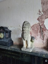 Vintage stone statue sculpture lion foo dog dragon garden 