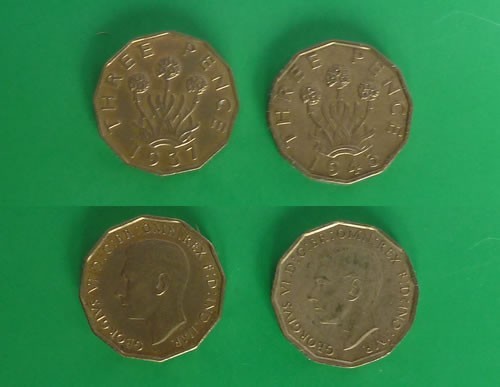 Brass british coins - coins, three