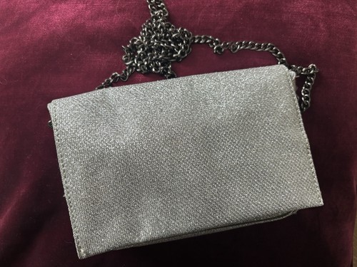 Silver metallic clutch - clutch, bag