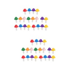 40 pcs  Mushroom Accessories Wooden Mushroom Ornaments Garden Home Decorations