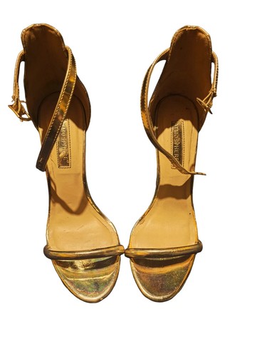 Gold metallic heeled - gold,