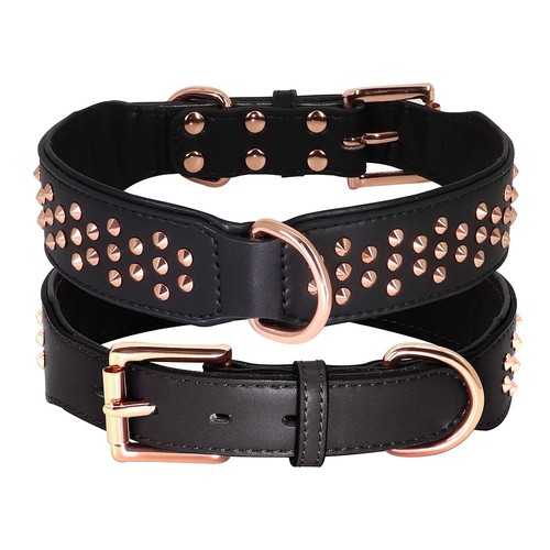 Adjustable leather dog collar - leather,