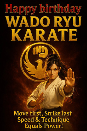 Karate birthday card wall - karate,