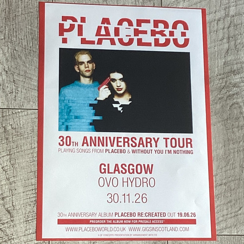 Placebo concert poster - placebo,