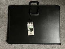 Daler Rowney Portfolio Carry Case Handle Drawings A2 Black Rings Faux Leather