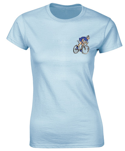 Painted cyclist blue ladies - painted, lb