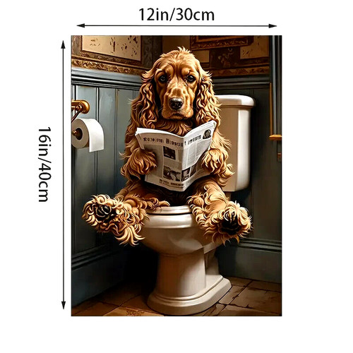 Funny toilet poodle - funny, dog