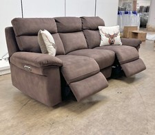 Furniture Village 'Serene' 3 Seater Sofa Brown Power Recliner Headrests Lumbar