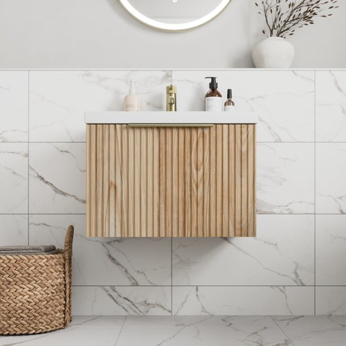 Fluted 600mm bathroom vanity - fluted,