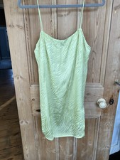 Motel Rocks Yellow Silky Slip Dress With Side Split Size M 