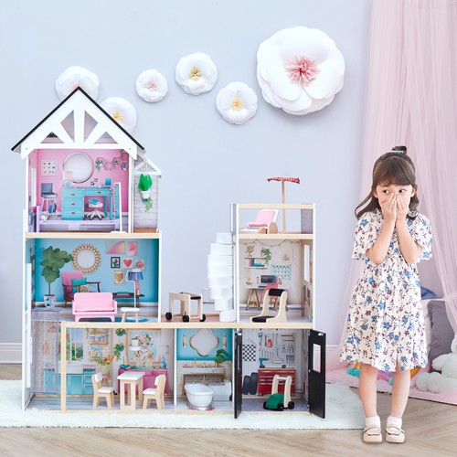 Kids wooden dollhouse big - wooden, doll