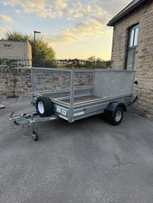 Indespension 8ft x 5ft Cage Utility General Purpose Trailer + Mesh + Ramp 750kg