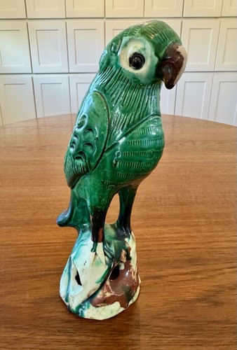 Antique chinese pottery parrot - pottery,