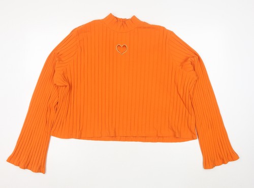 Lazy oaf orange ribbed mock - lazy,