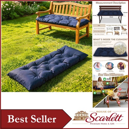 Thick navy bench pillow - thick,