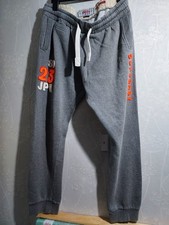 Superdry Men’s Jogger Grey Orange Trim Size XL