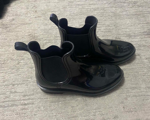 Black patent wellies ankle - patent, wellies/ankle