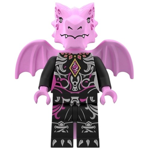 Pink dragon custom minifigure - dragon,
