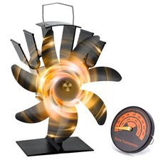 Monkrict Wood Stove Fan - Heat-Powered 7 Blades Thermoelectric No Battery