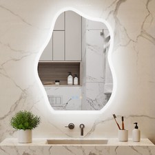 LED Bathroom Mirror with Lights Novelty Shapes Irregular Wall Mirrors Frameless