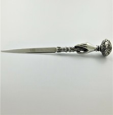 Pewter Desk Letter Opener Gothic Hand Design Made in England Victorian Style 291