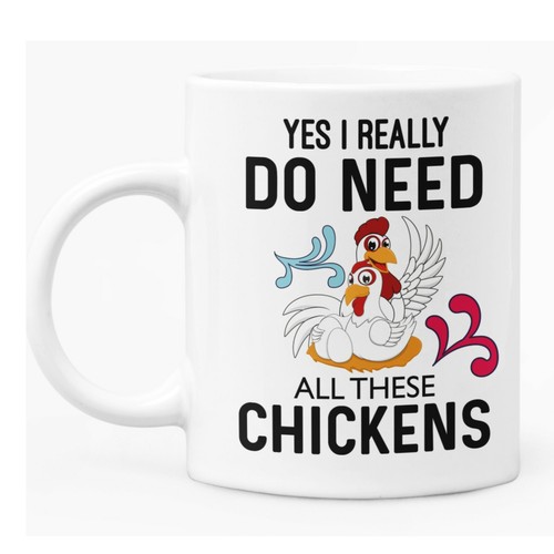 Funny chicken themed - chicken, mug