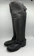 ASH Remix Over The Knee Boots UK 4 EU 37 chunky studded black leather biker