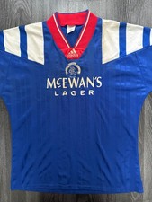 Original Authentic Adidas Rangers 1992/1993 Home Shirt Mens Large