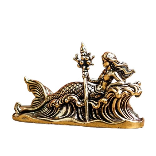 Retro brass mermaid - brass,