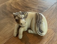 Japanese Netsuke Style resin horse Sculpture very unusual 