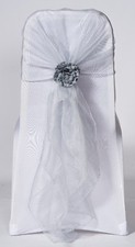 Light Silver Organza Wedding Chair Hoods 1,25,50, 100