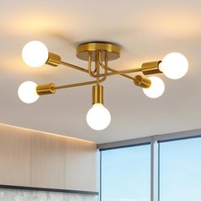 Vintage Retro Ceiling Lights Pendant Light 5 Heads Modern Chandelier Living Room