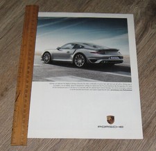 Porsche Car AD 2014 911 Turbo original ONE magazine page advertisement